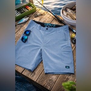 Pelagic Hybrid Fishing Shorts Mens Size 38 Blue Performance Boat Shorts
